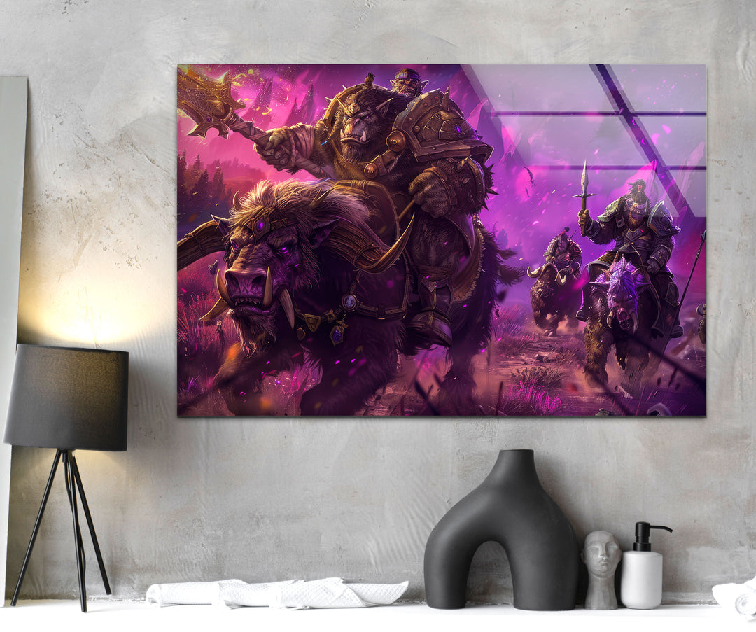 Orcs World of Warcraft Glass Wall Art picture on glass wall art, photos printed on glass
