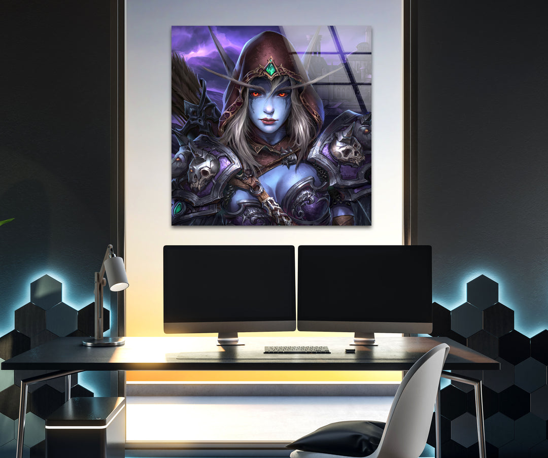 World of Warcraft Sylvanas Windrunner Glass Wall Art