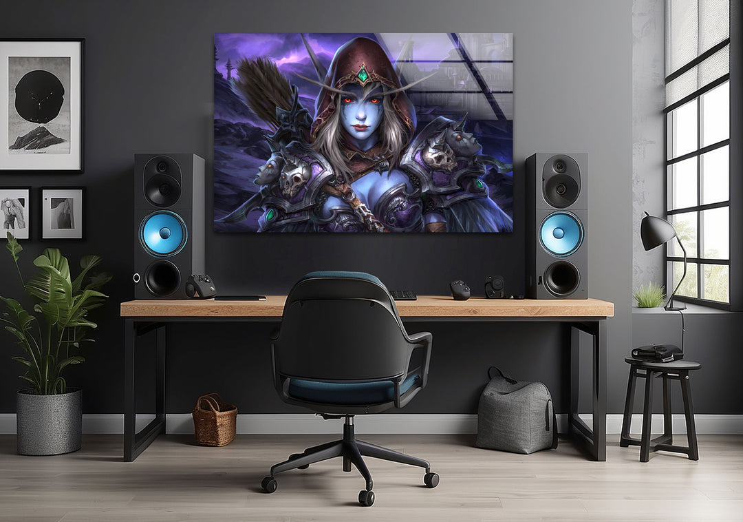 World of Warcraft Sylvanas Windrunner Glass Wall Art