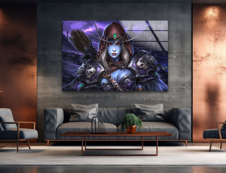 World of Warcraft Sylvanas Windrunner Glass Wall Art