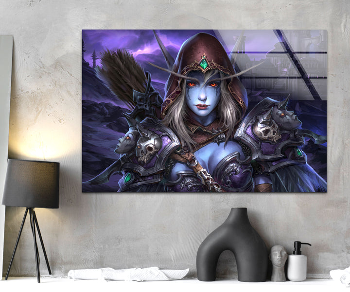 World of Warcraft Sylvanas Windrunner Tempered Glass Wall Art