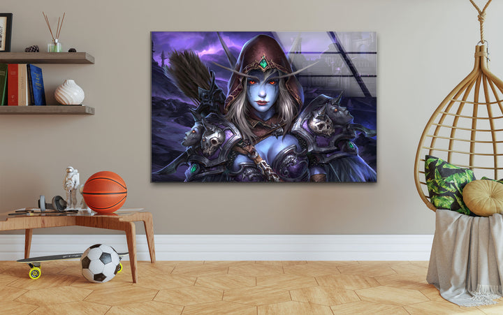 World of Warcraft Sylvanas Windrunner Glass Wall Art