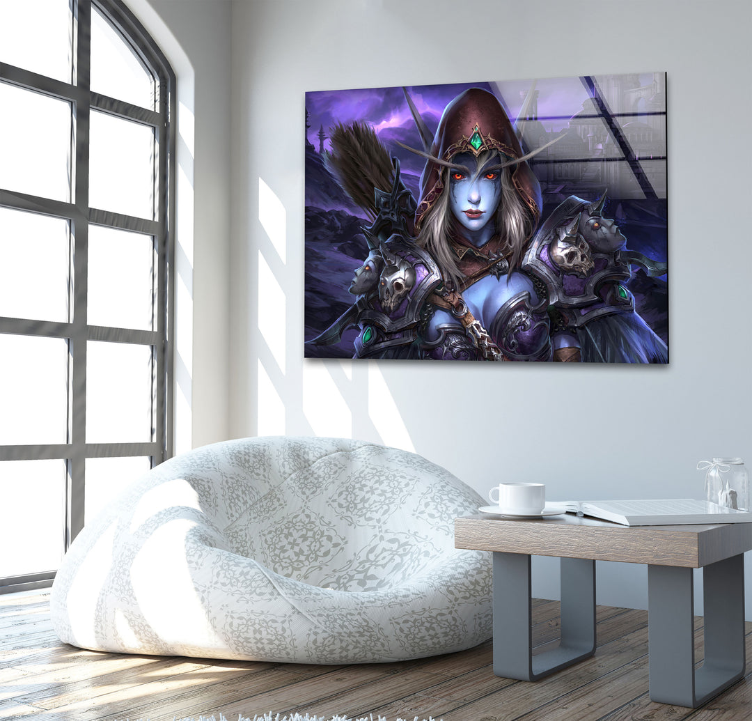 World of Warcraft Sylvanas Windrunner Glass Wall Art