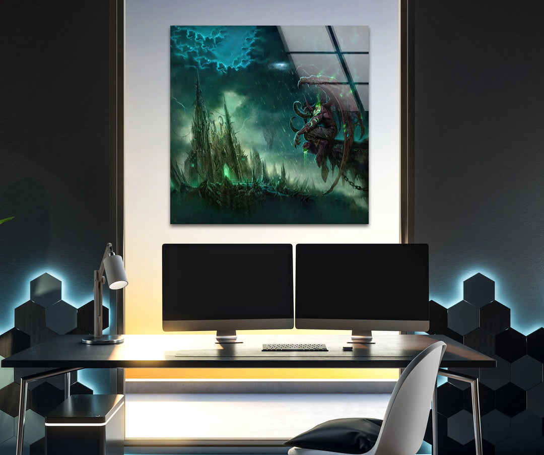 World of Warcraft Illidan Stormrage Glass Wall Art large glass photo prints, glass wall photos
