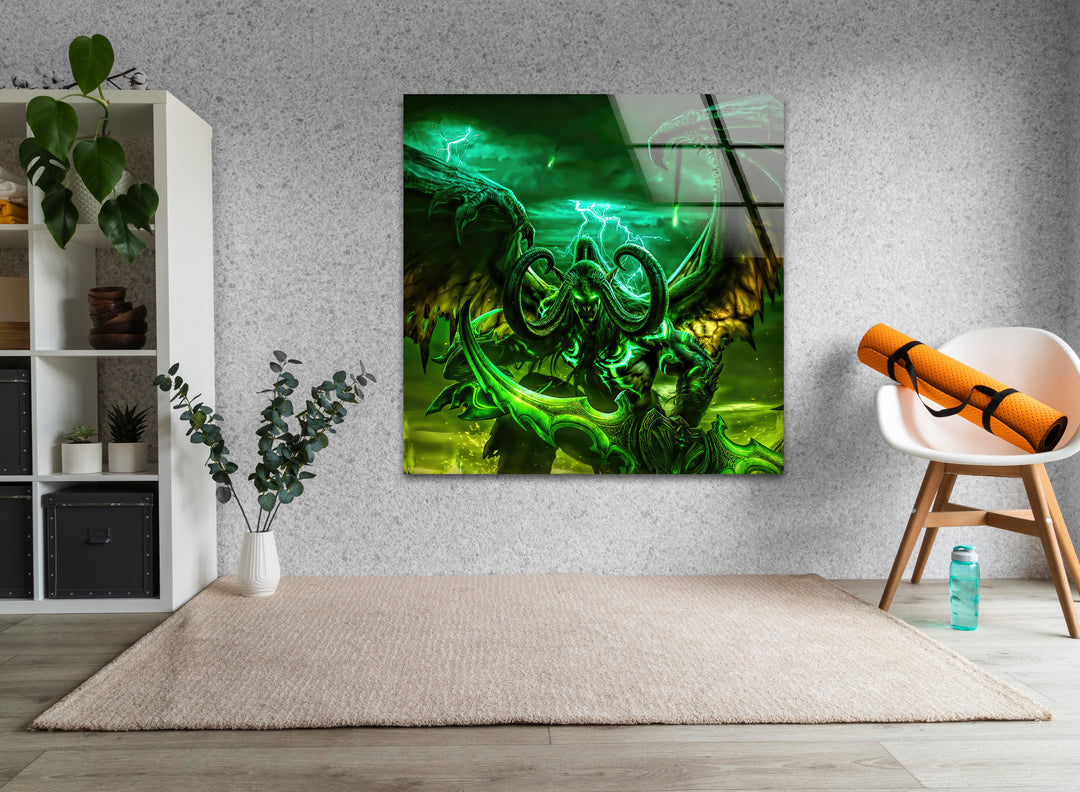 Illidan Stormrage World of Warcraft Glass Wall Art large glass photo prints, glass wall photos
