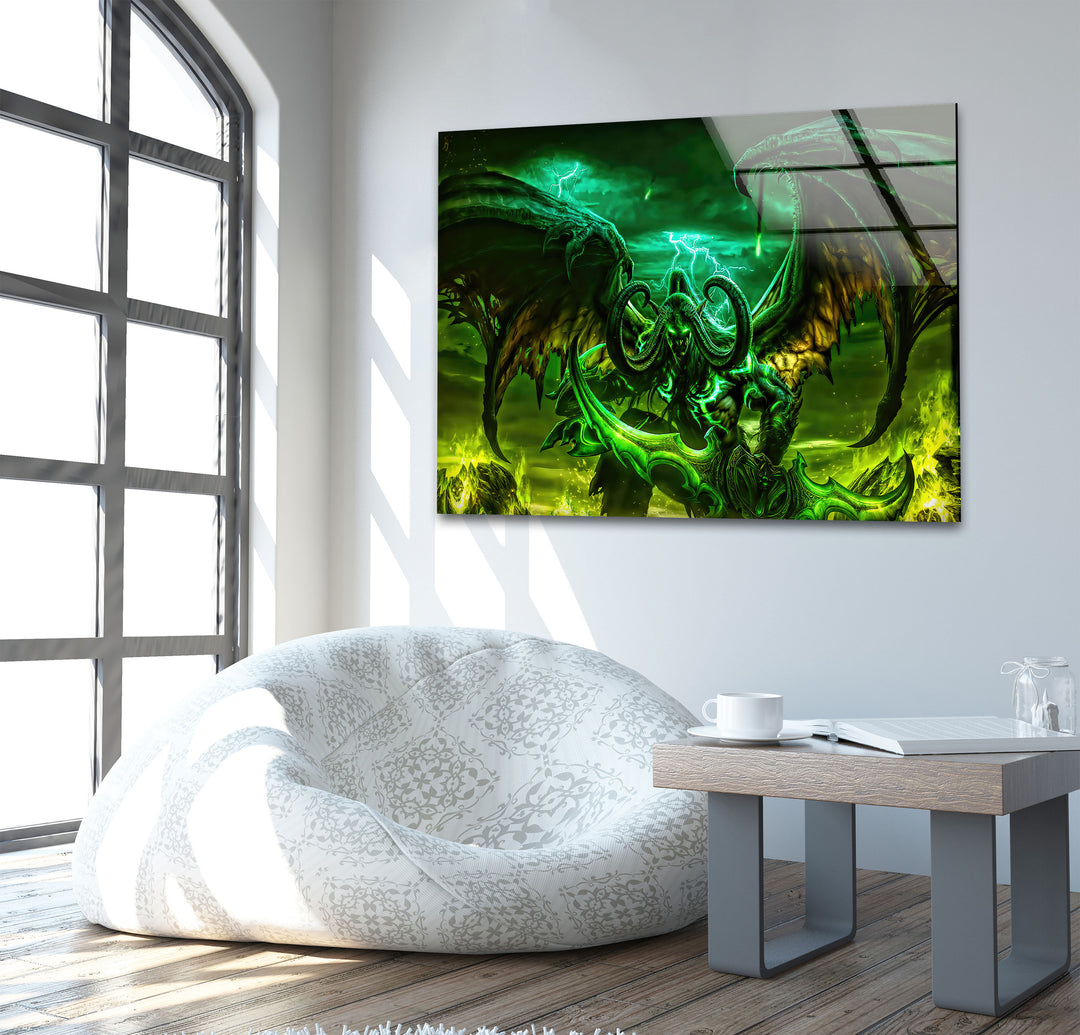 Illidan Stormrage World of Warcraft Glass Wall Art glass image printing, glass prints from photos
