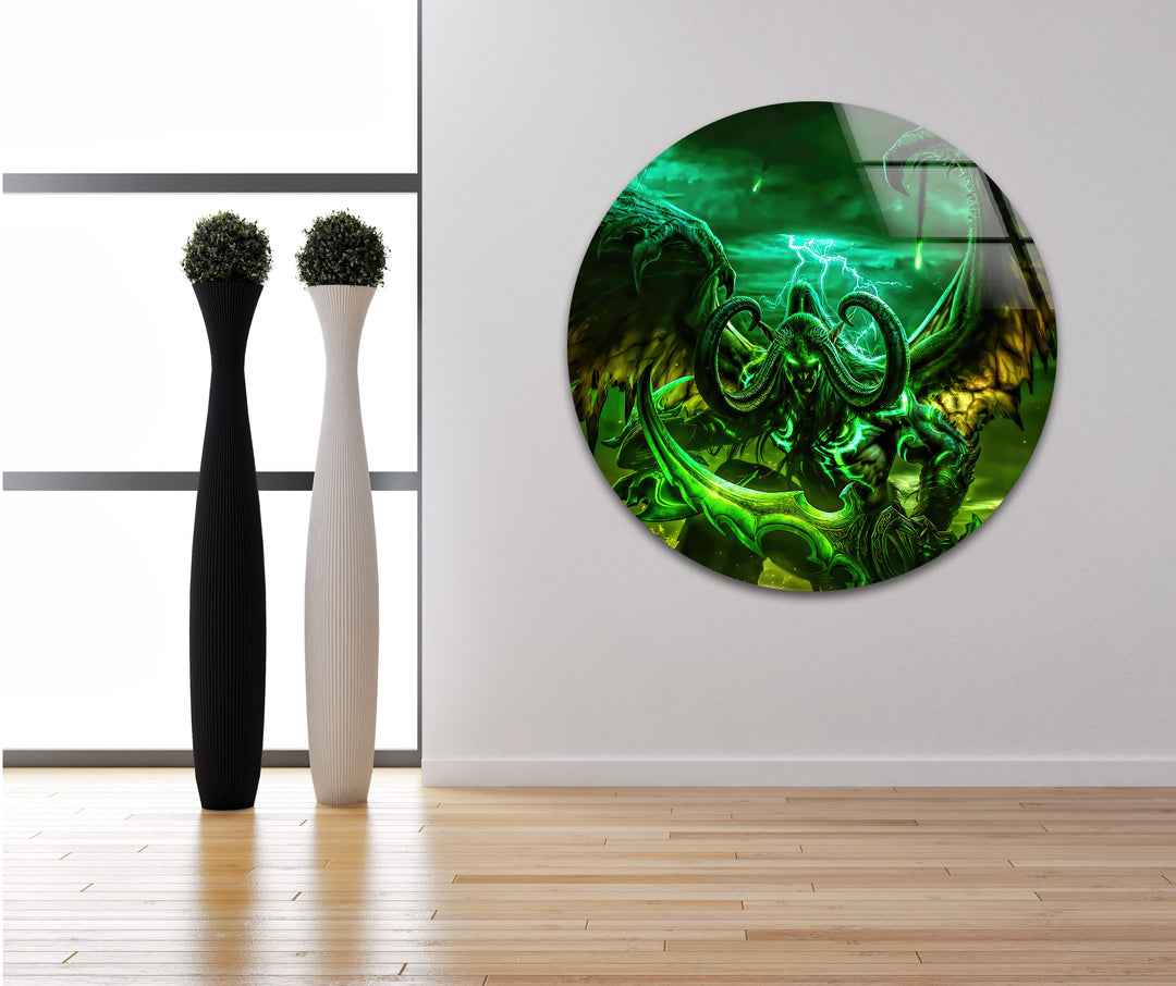 Illidan Stormrage World of Warcraft Glass Wall Art glass photo prints, glass picture prints
