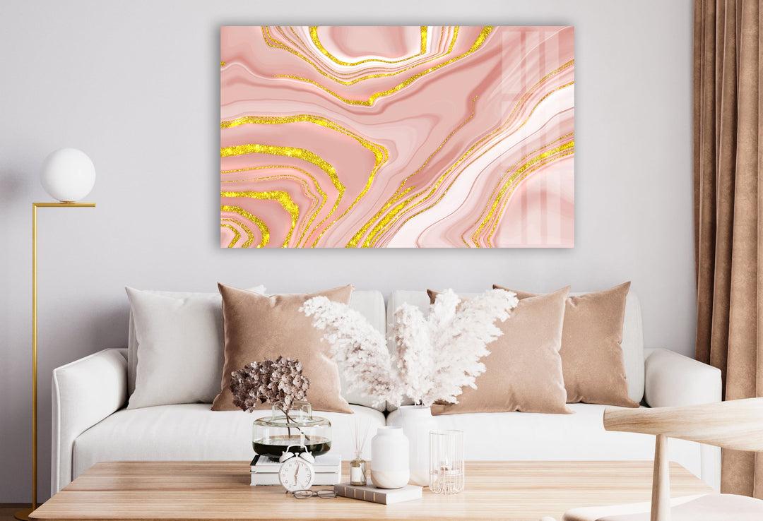 Pink Marble Tempered Glass Wall Art - MyPhotoStation