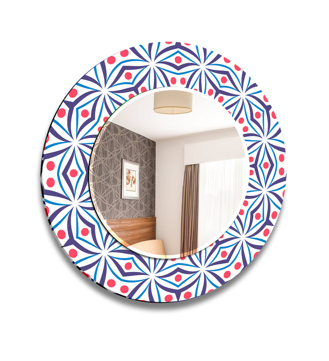 Red and Blue Mandala Wall Mirror Green Wall Mirror
