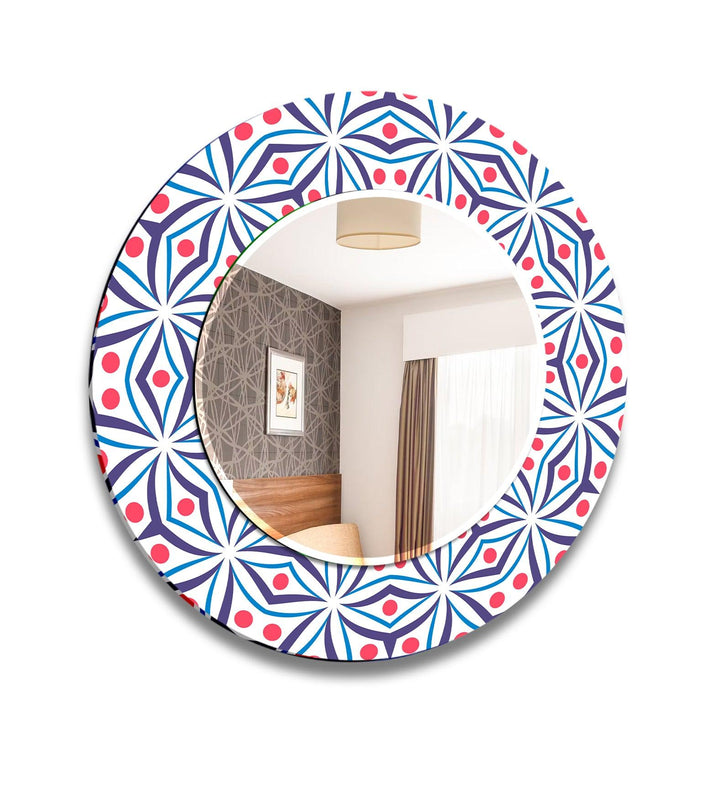 Red and Blue Mandala Wall Mirror Green Wall Mirror
