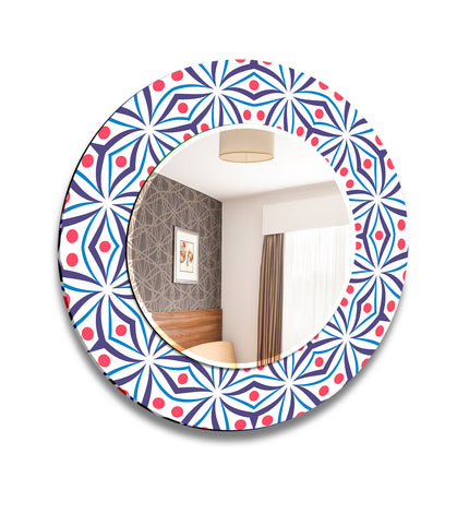 Mandala Round Tempered Glass Wall Mirror