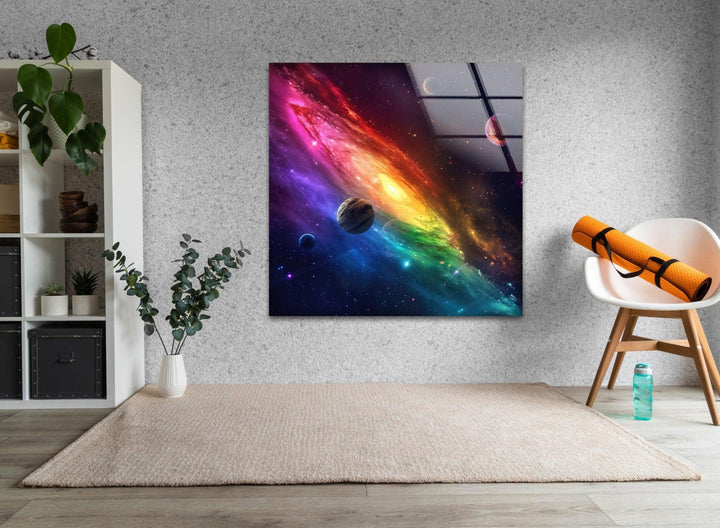 A Vibrant Galaxy Glass Wall Art, art glass wall art, glass wall art pictures