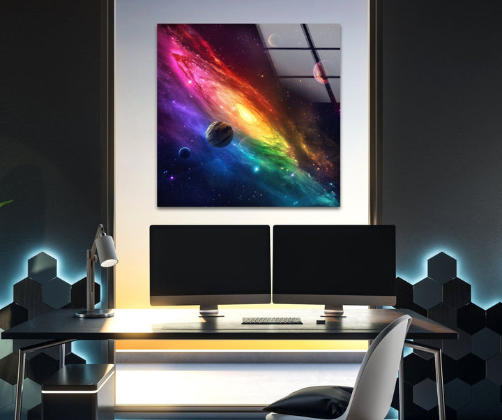 A Vibrant Galaxy Glass Wall Art, Glass Printing Wall Art, Print photos on glass