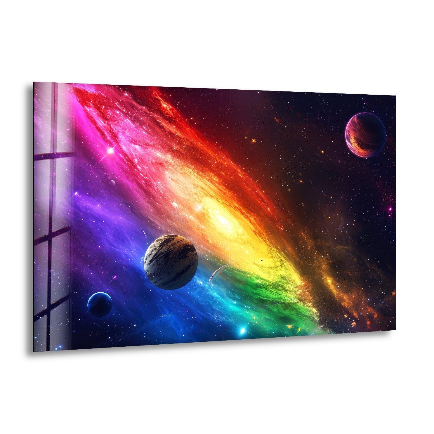 A Vibrant Galaxy Glass Wall Art, print picture on glass, Tempered Glass Wall Art