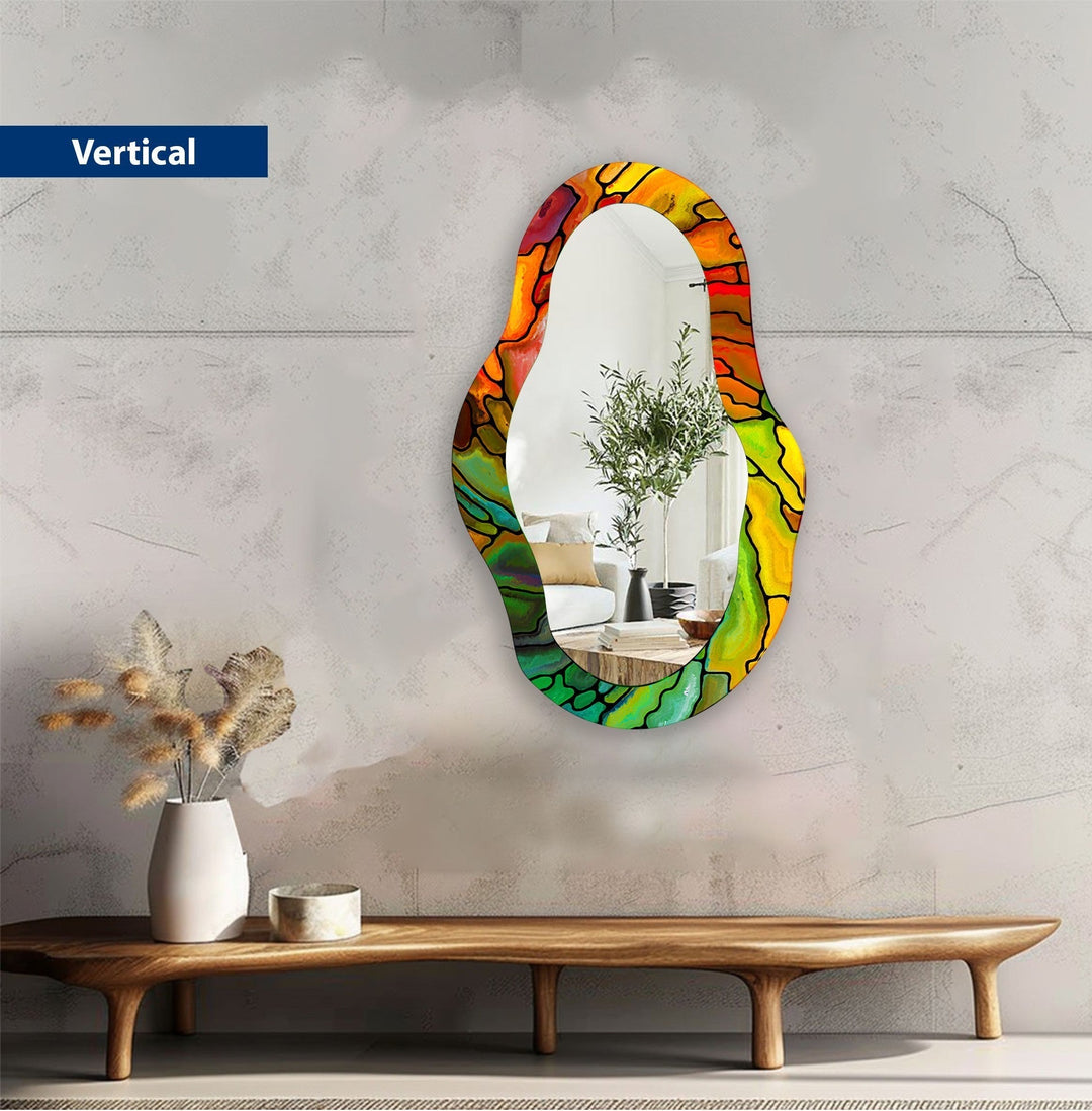 Abstract Asymmetric Wall Mirror