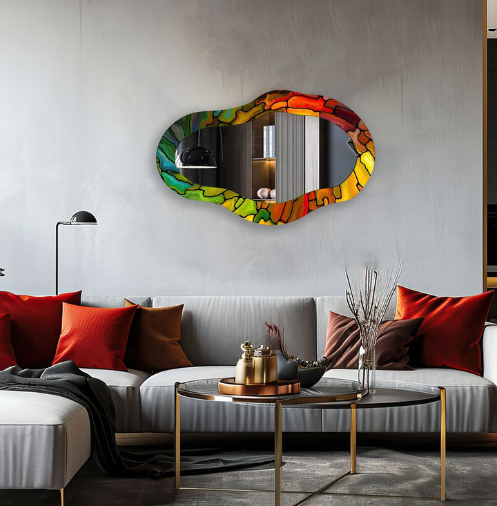 Abstract Asymmetric Wall Mirror