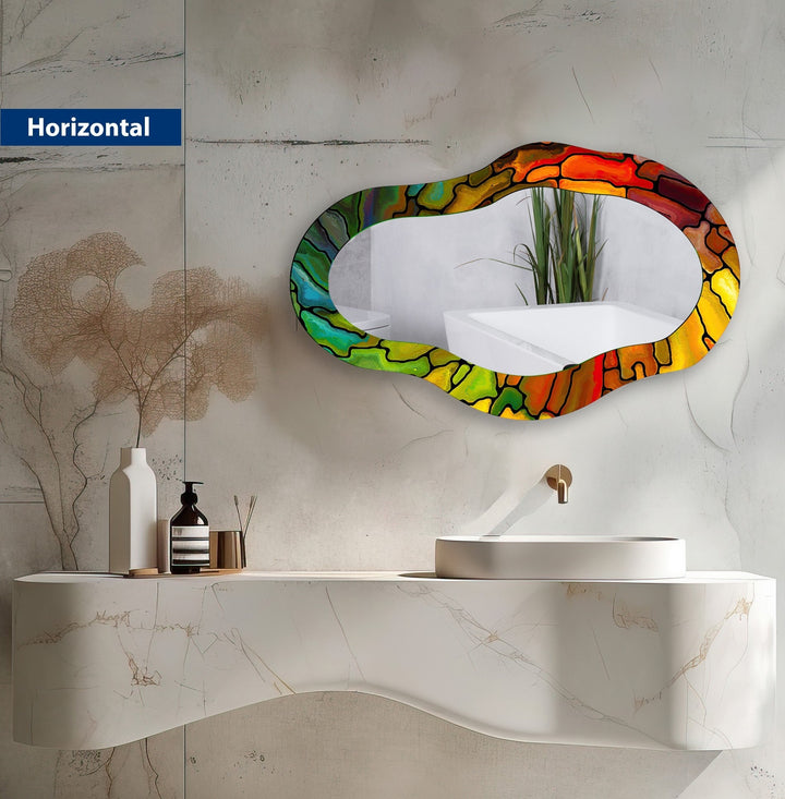 Abstract Asymmetric Wall Mirror