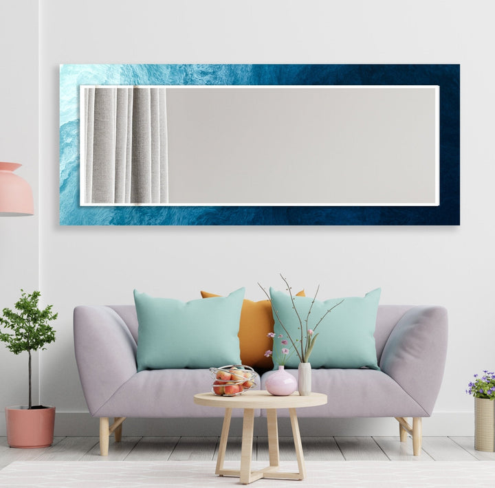 Abstract Blue Waves Wall Mirror mirror wall art
