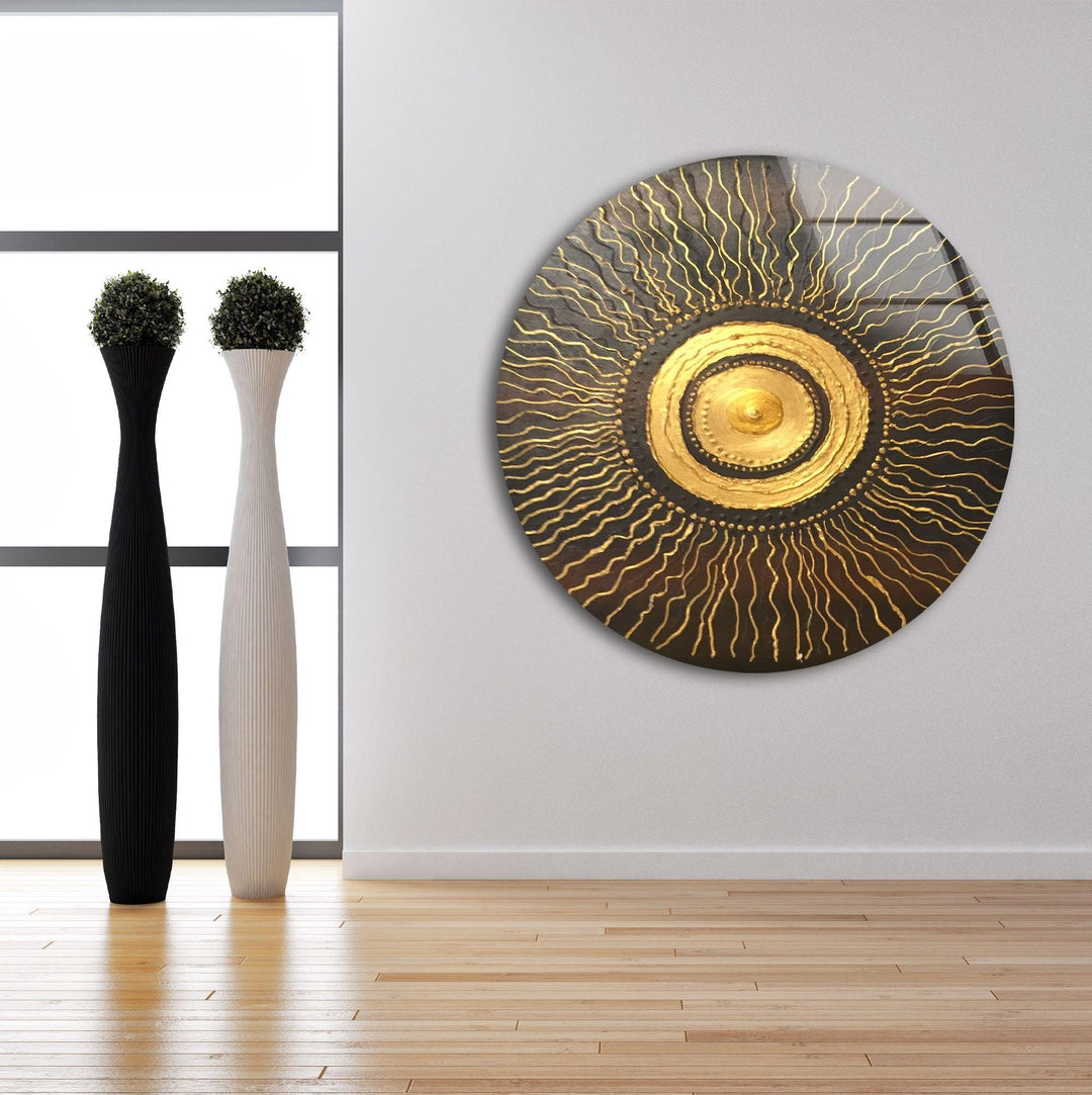 Abstract Circle Design Glass Wall Art glass art painting, glass art for the Wall
