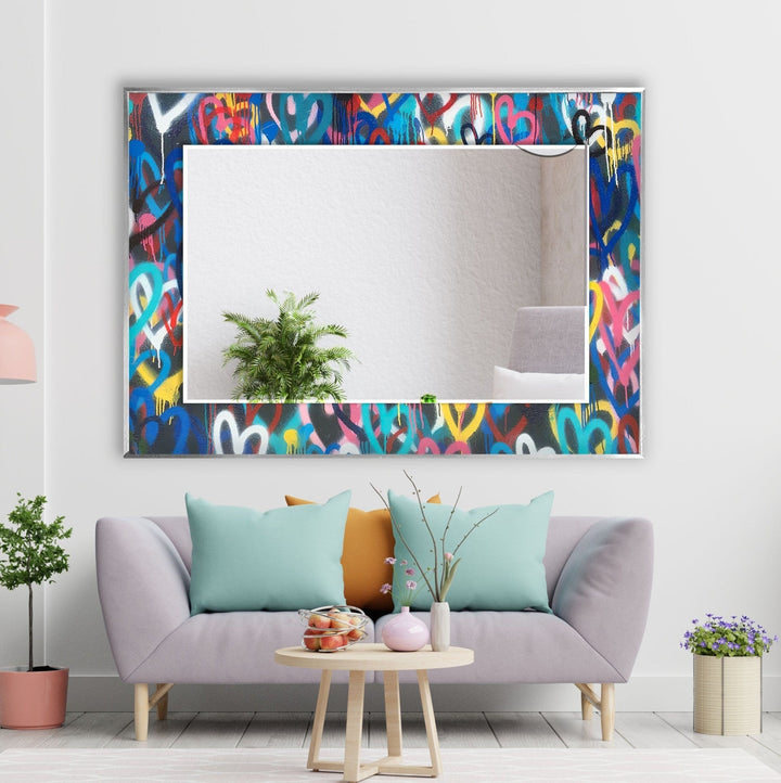 Abstract Colored Graffiti Wall Mirror large wall mirror
