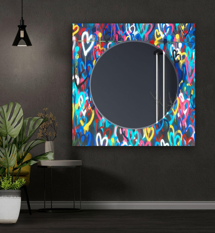 Abstract Colored Graffiti Wall Mirror decorative mirrors
