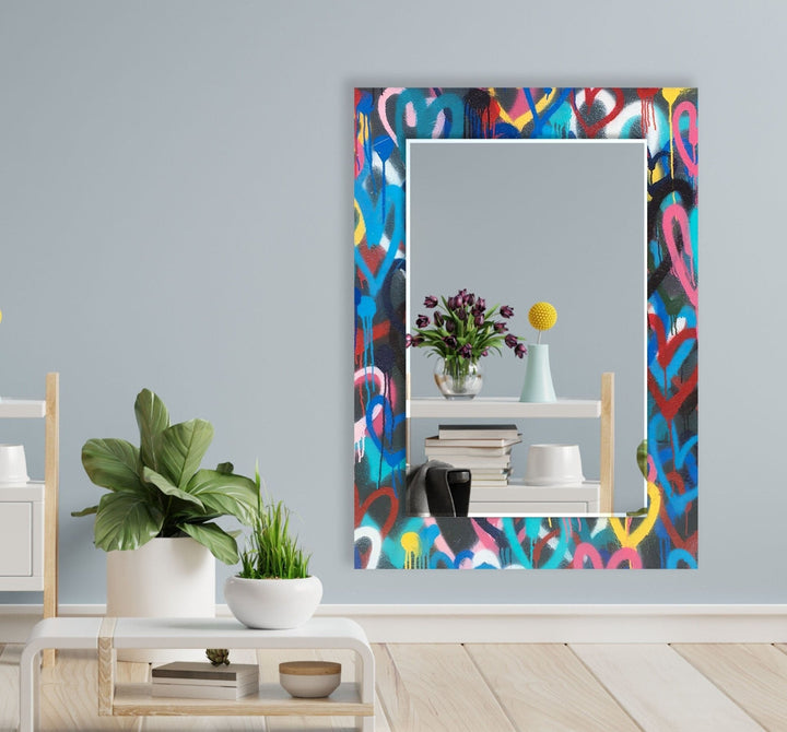 Abstract Colored Graffiti Wall Mirror wall decorative mirror
