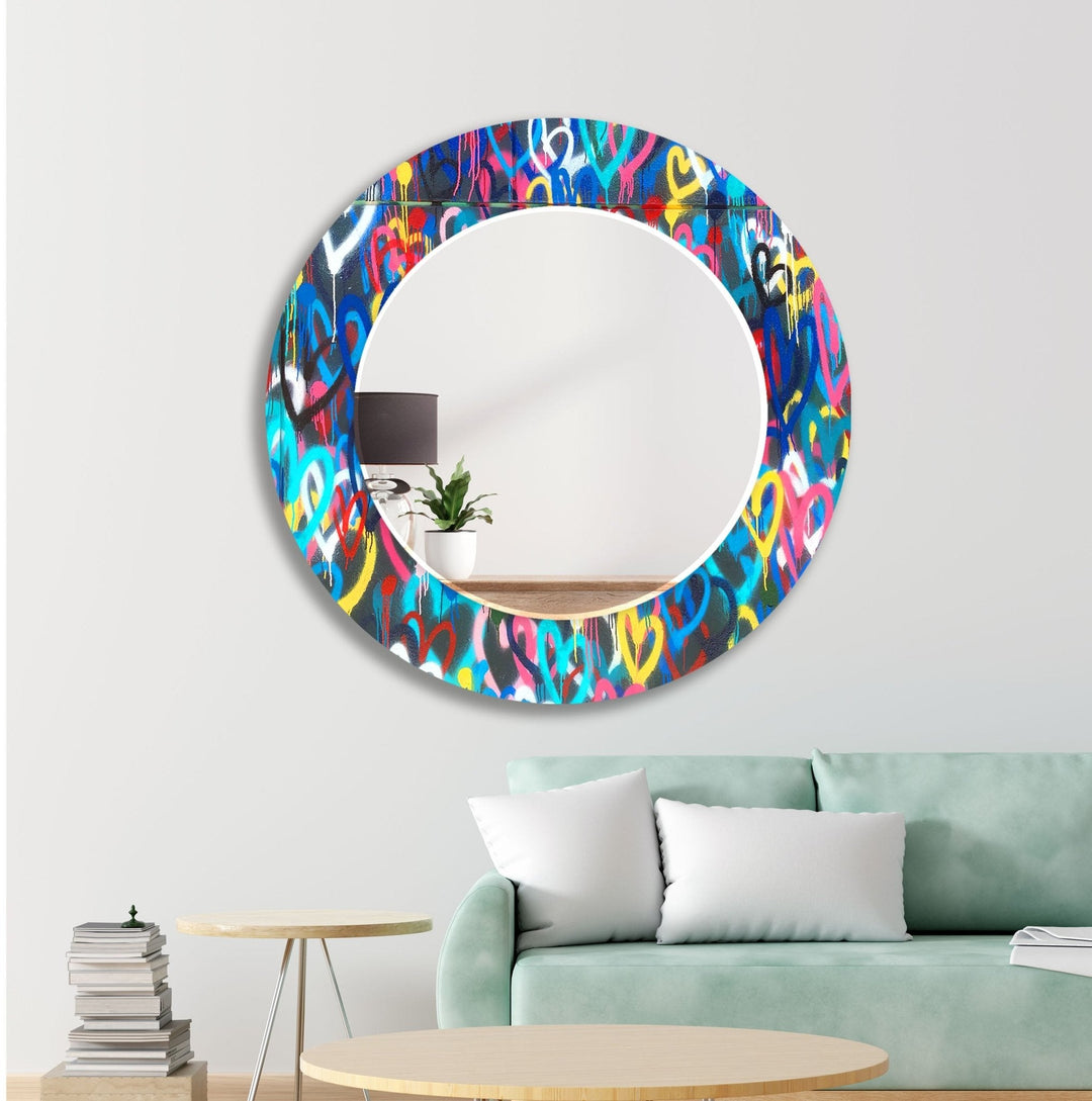 Abstract Colored Graffiti Wall Mirror dining room mirror
