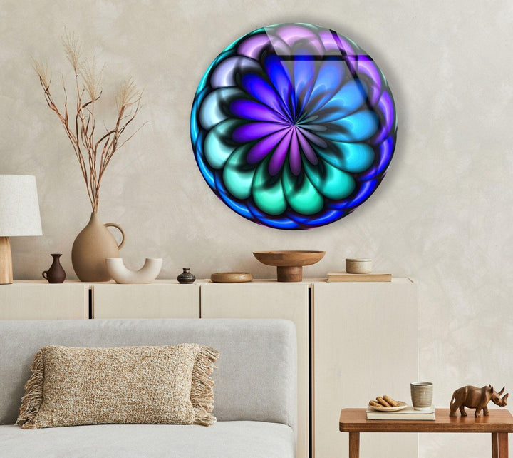 Abstract Colored Radial Shape Round Glass Wall Art art glass wall art, glass wall art pictures
