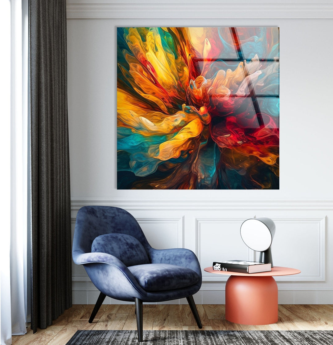 Abstract Colorful Liquid Glass Wall Art