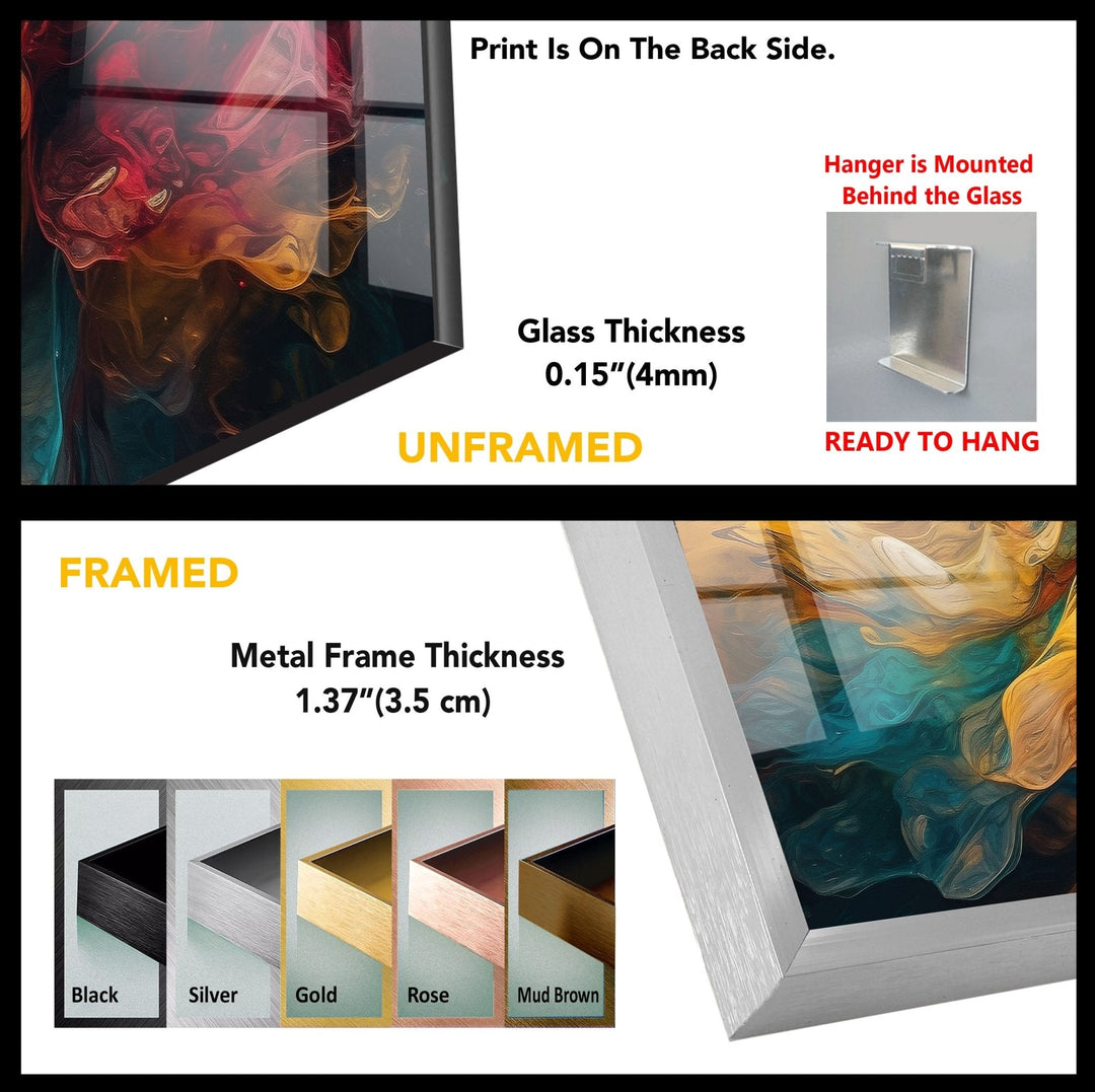 Abstract Colorful Liquid Glass Wall Art