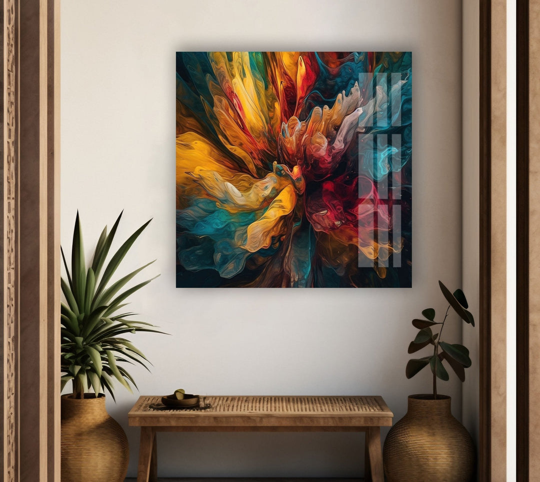 Abstract Colorful Liquid Glass Wall Art