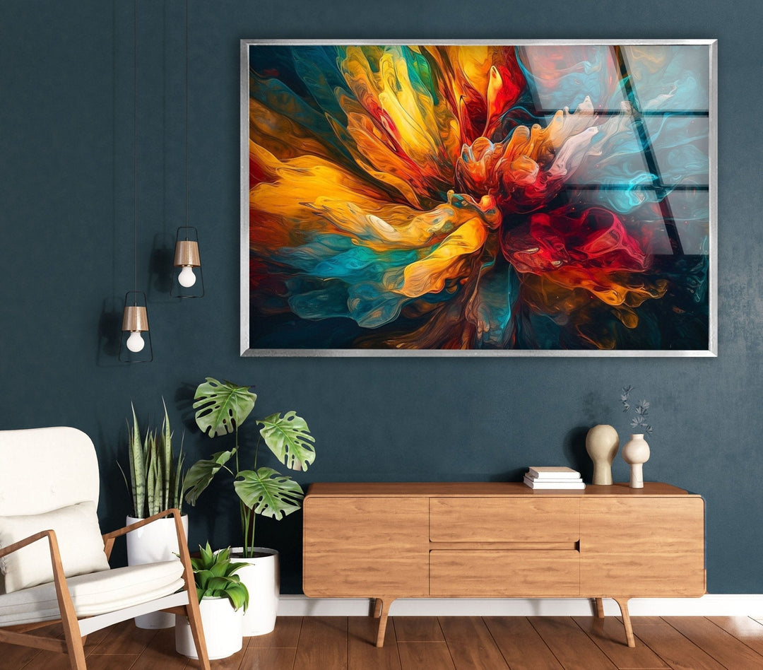 Abstract Colorful Liquid Glass Wall Art