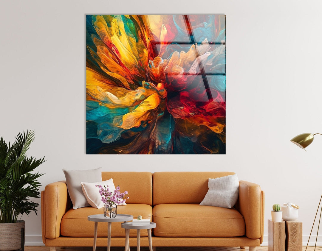 Abstract Colorful Liquid Glass Wall Art