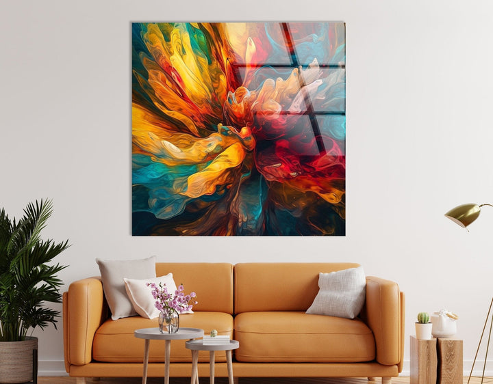 Abstract Colorful Liquid Glass Wall Art