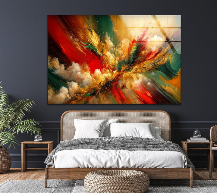 Abstract Colorful Painting Glass Wall Art glass image printing, glass prints from photos