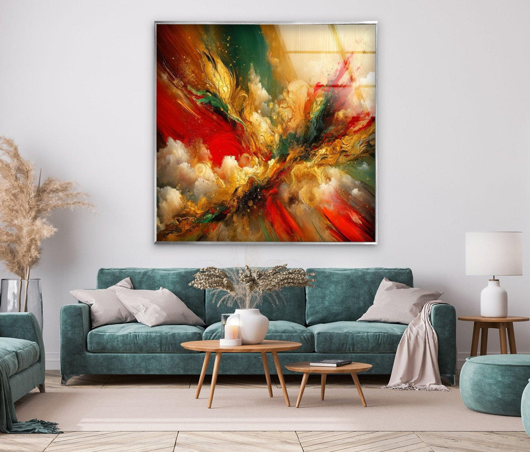 Abstract Colorful Painting Glass Wall Art glass art painting, glass art for the Wall