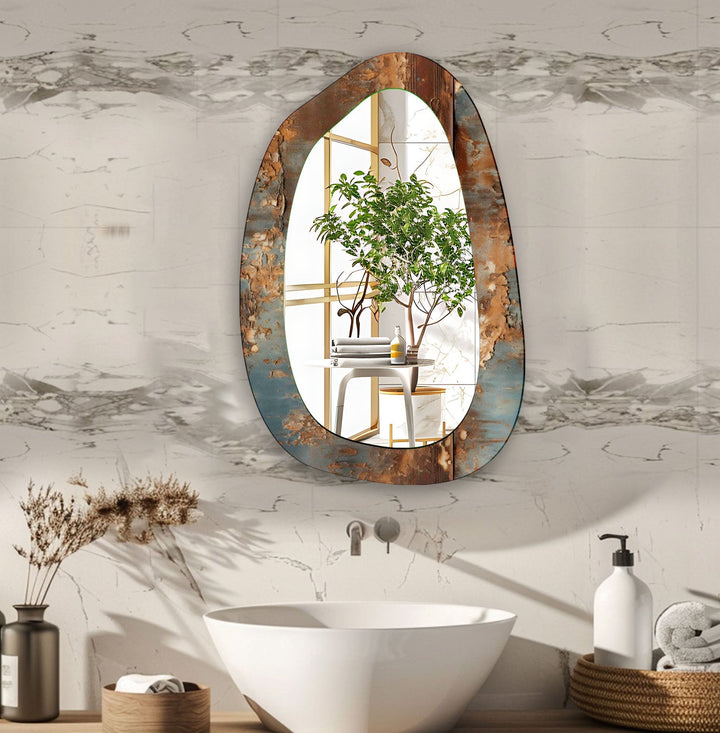 Abstract Decorative Enterway Glass Wall Mirror