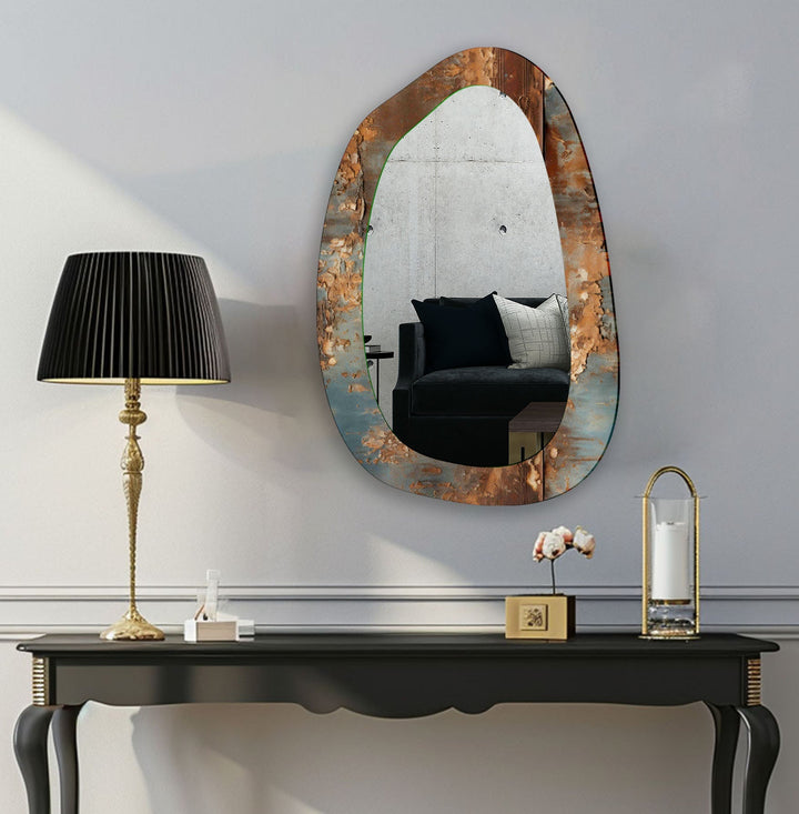 Abstract Decorative Enterway Glass Wall Mirror