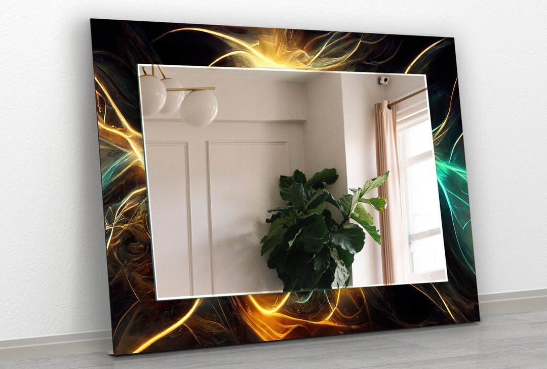 Abstract Electric Lines Wall Mirror Bathroom Wall Mirror