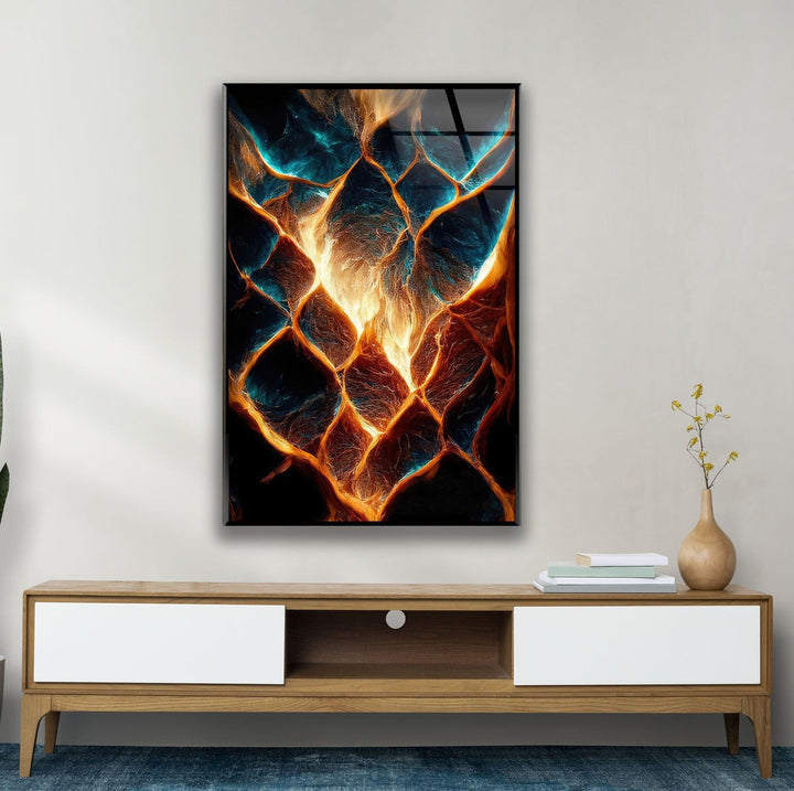 Abstract Fire Glass Wall Art , glass pictures for Wall, glass prints wall art