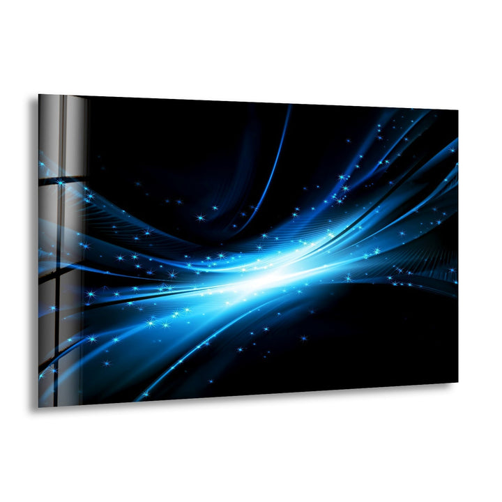 Abstract Futuristic Blue Glass Printing Wall Art