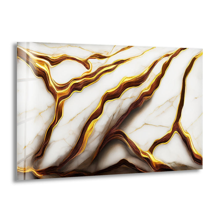 Abstract Golden Details Marble Glass Wall Art art glass wall art, glass wall art pictures
