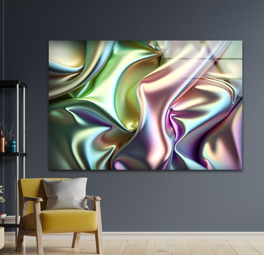 Abstract Iridescent Glass Wall Art Glass Printing Wall Art, Print photos on glass