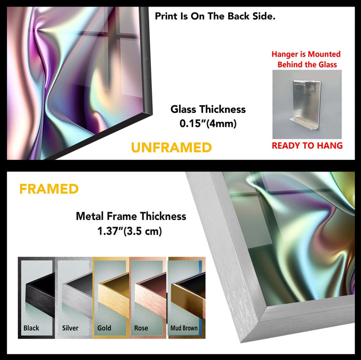 Abstract Iridescent Glass Wall Art