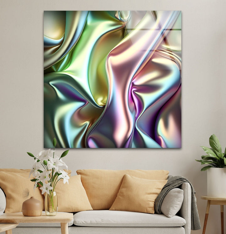 Abstract Iridescent Glass Wall Art custom glass photo prints, large glass prints