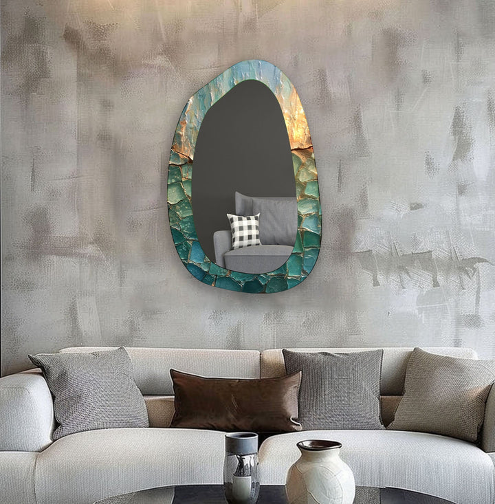 Abstract Large Decorative Glass Wall Mirror