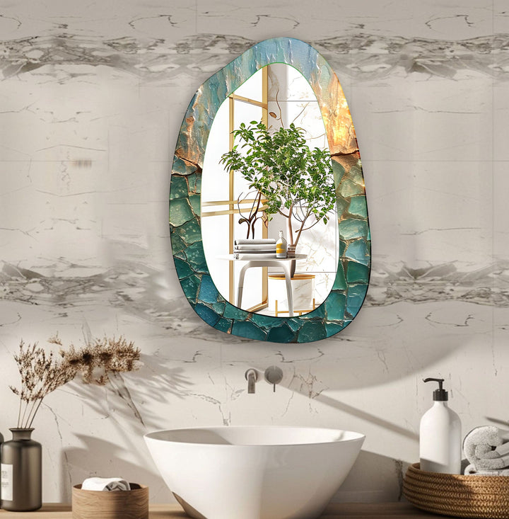 Abstract Large Decorative Glass Wall Mirror