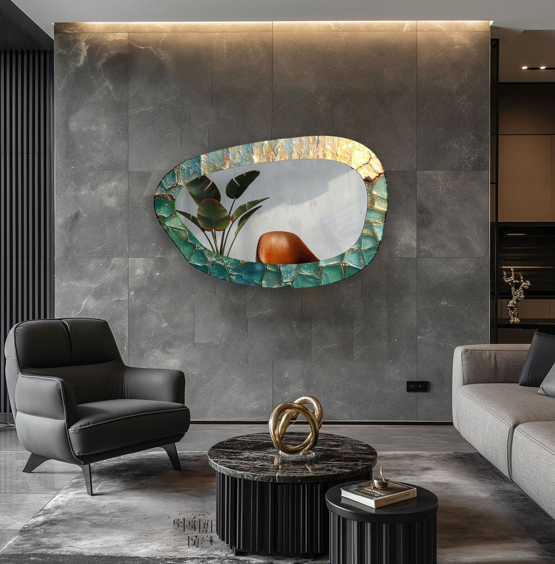 Abstract Large Decorative Glass Wall Mirror