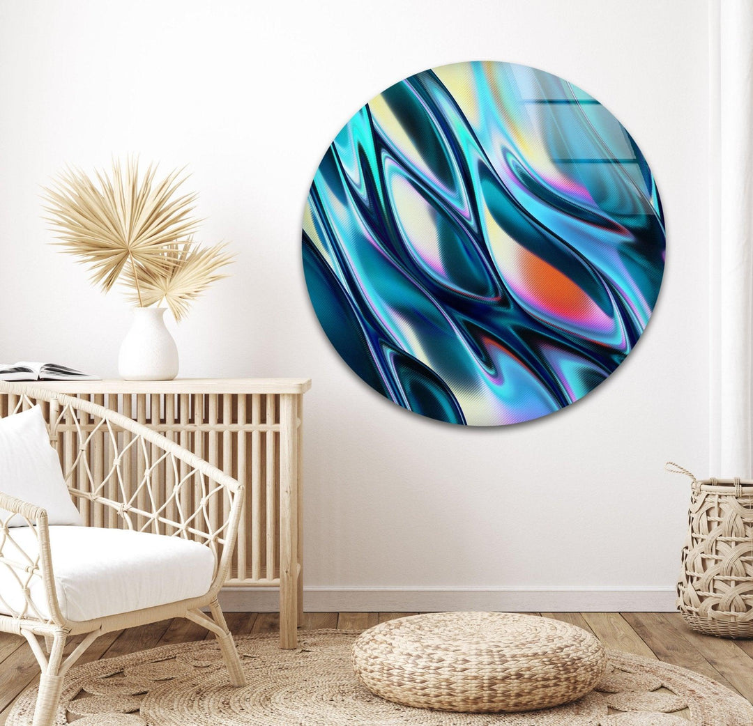 Abstract Metal Waves Glass Wall Art picture on glass wall art, photos printed on glass