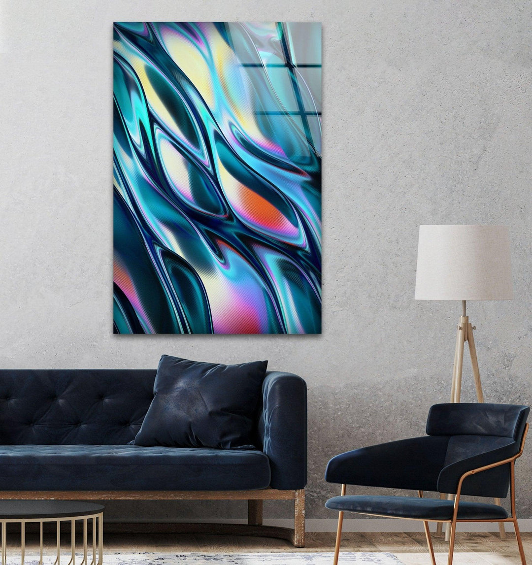 Abstract Metal Waves Glass Wall Art glass wall decor, glass wall art decor